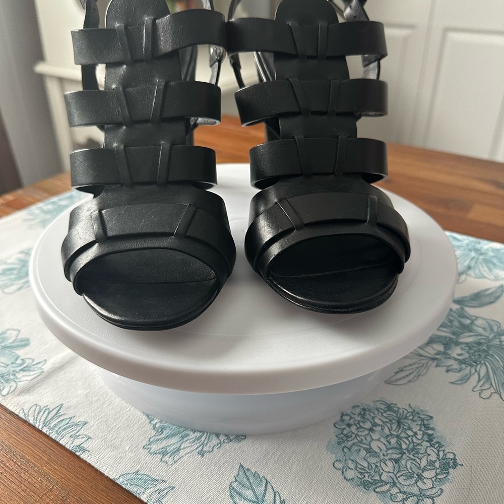 Ralph Lauren Black Strappy Heels Size 11
